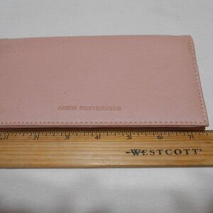 AIMEE KESTENBERY PALE PINK CLUTCH WALLET LEATHER w/ ZIP POCKET SNAP CLOSE NICE